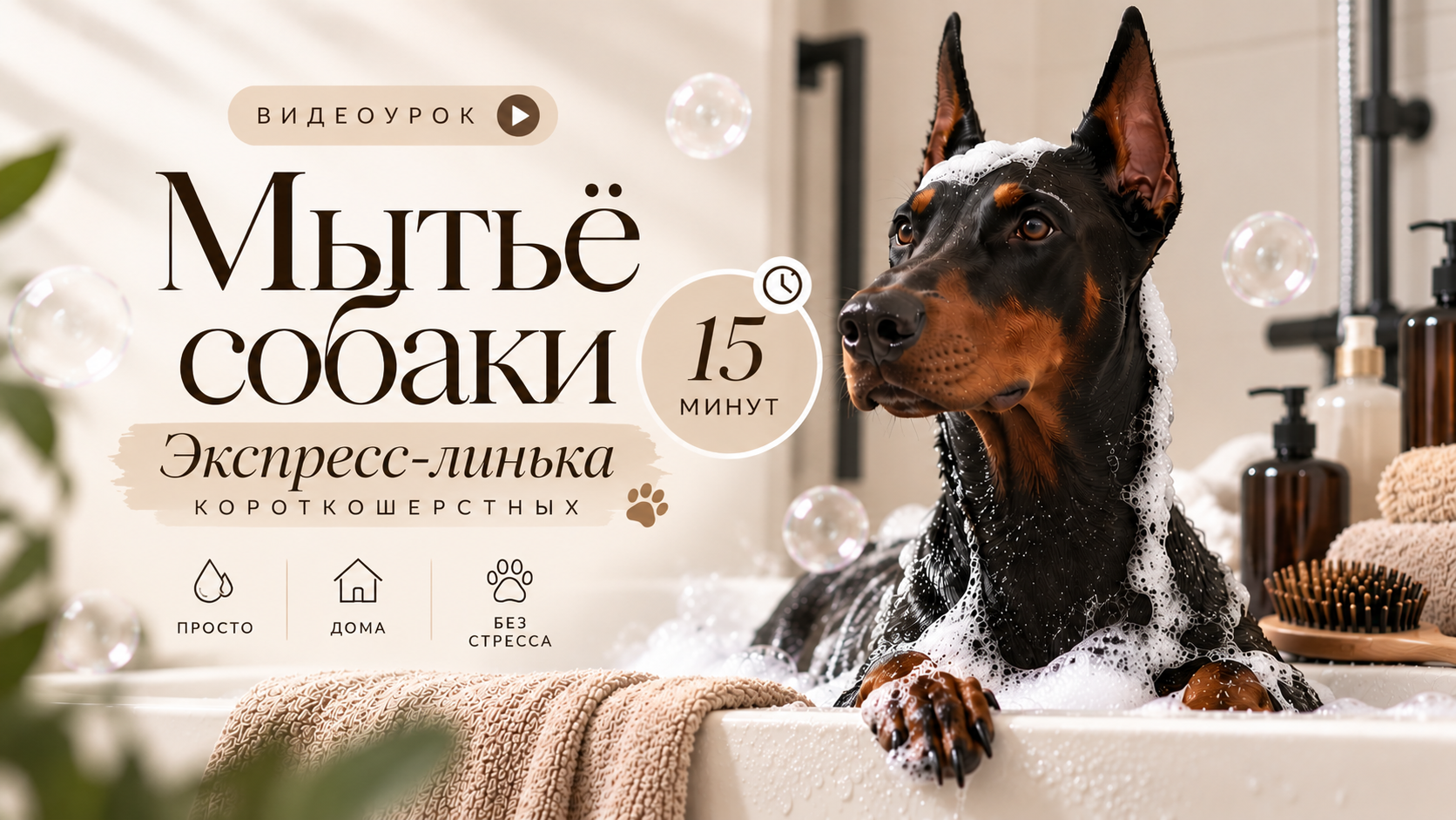 Мытье собаки + экспресс-линька короткошерстных